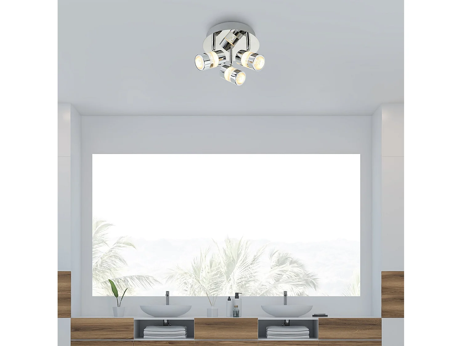Searchlicht Bubbles - LED 3 Licht Badezimmer Deckenstrahler Chrom, Bubble Effect IP44