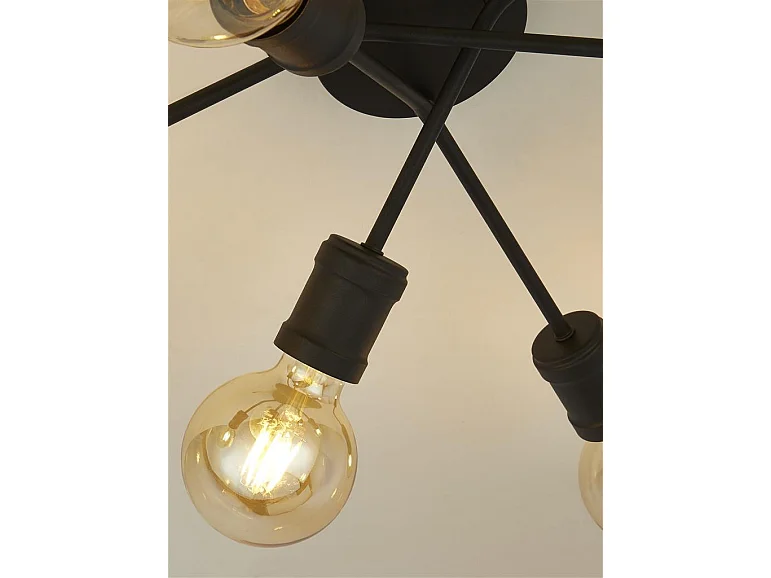 Searchlicht Dance 6-flammige Deckenleuchte, Sandschwarz