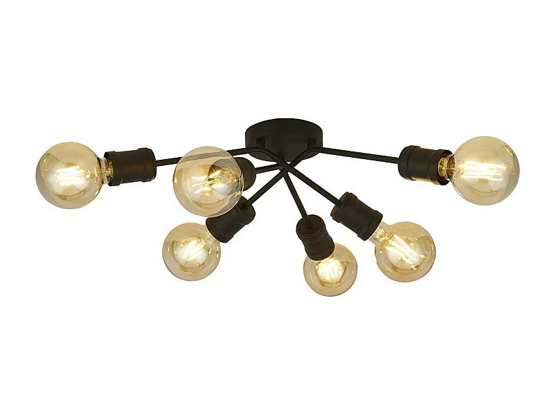 Searchlicht Dance 6-flammige Deckenleuchte, Sandschwarz