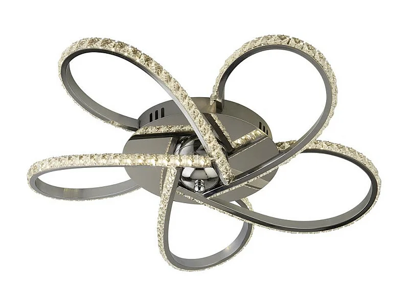 Searchlicht Daisy 5-flammige LED-Einbauleuchte, Chrom, klare Kristalle 4000K