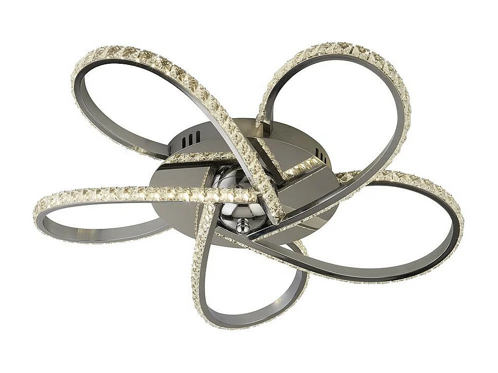 Searchlicht Daisy 5-flammige LED-Einbauleuchte, Chrom, klare Kristalle 4000K