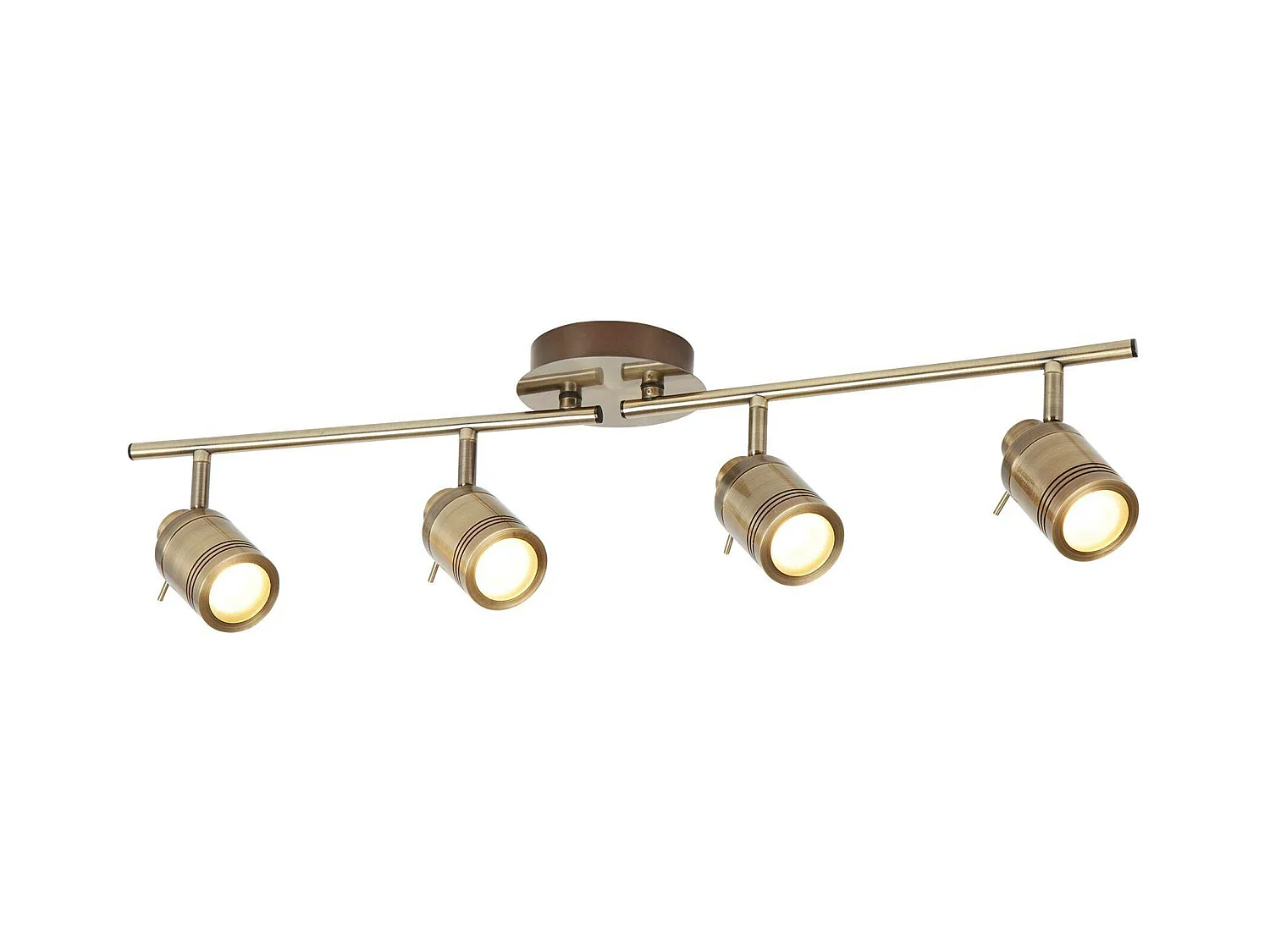 Searchlicht Samson - 4 Licht Badezimmer Deckenstrahler Bar Antik Messing IP44, GU10