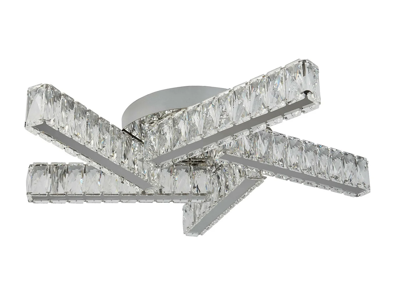 Searchlicht Clover - LED 5 licht Flush Deckenleuchte Chrom, Kristall