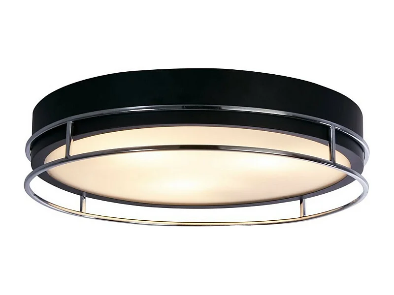 Searchlicht Pheonix Phoenix 3 licht Flush Schwarz, Chrom, Milchglas