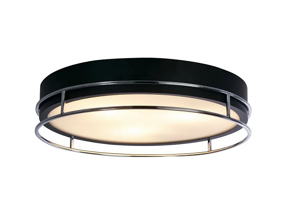 Searchlicht Pheonix Phoenix 3 licht Flush Schwarz, Chrom, Milchglas