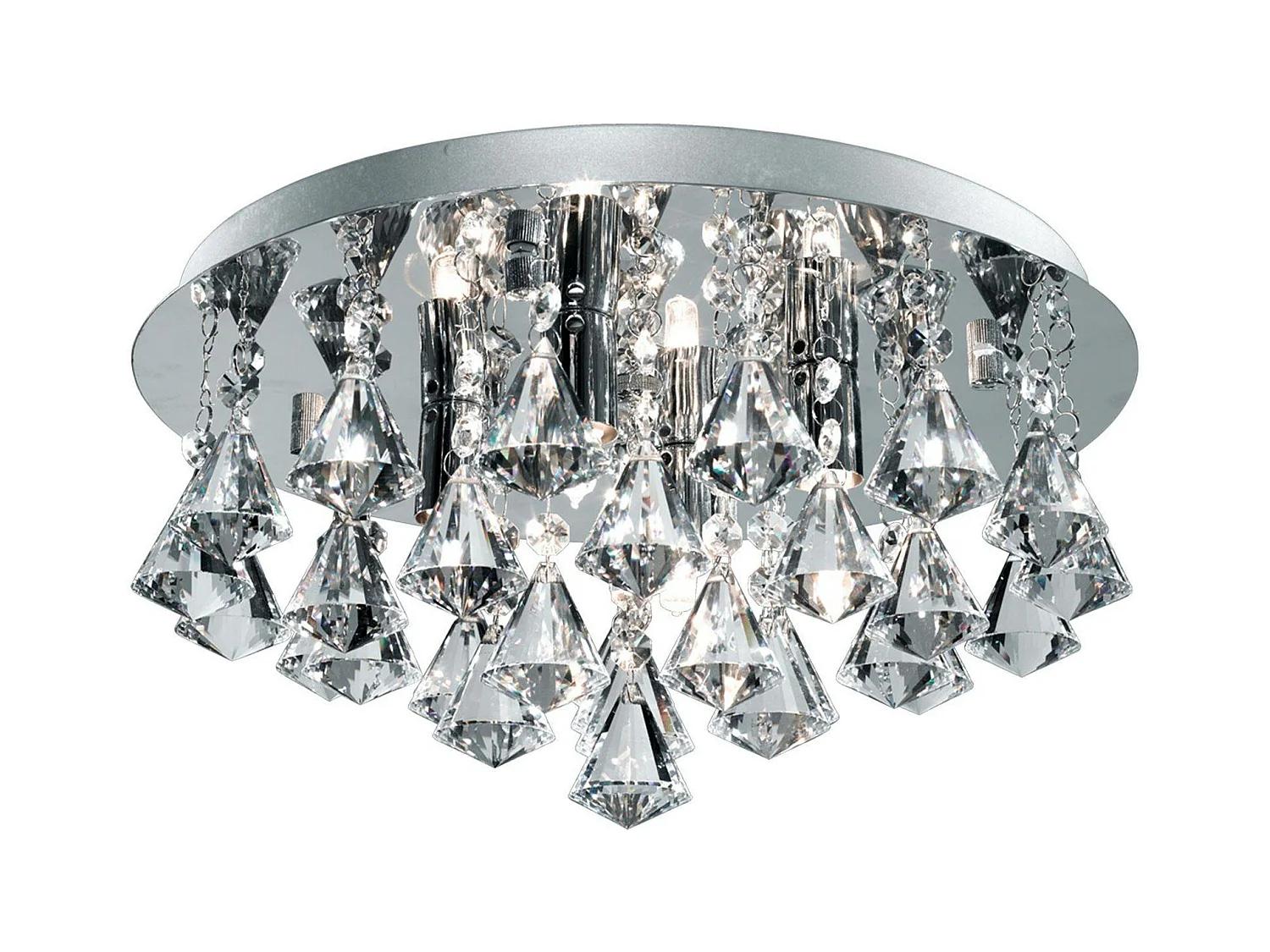 Searchlight Bathroom - Plafoniera da bagno a 4 luci Cromo, Trasparente e Vetro IP44, G9