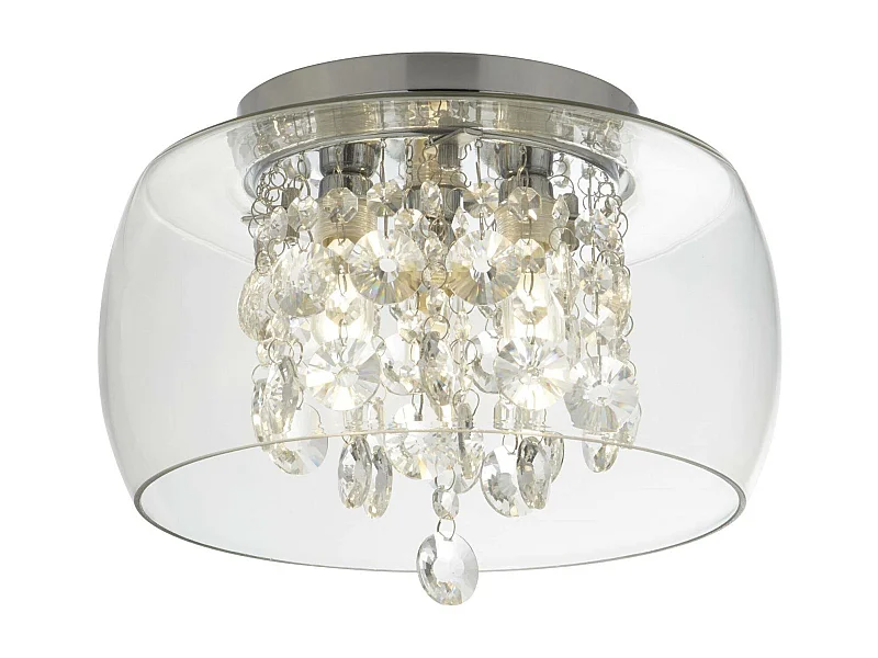 Searchlicht Bathroom - 3 Licht Badezimmer Flush Deckenleuchte Chrom, Kristall IP44, G9