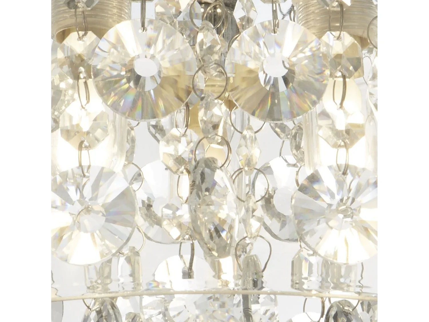 Searchlicht Bathroom - 3 Licht Badezimmer Flush Deckenleuchte Chrom, Kristall IP44, G9