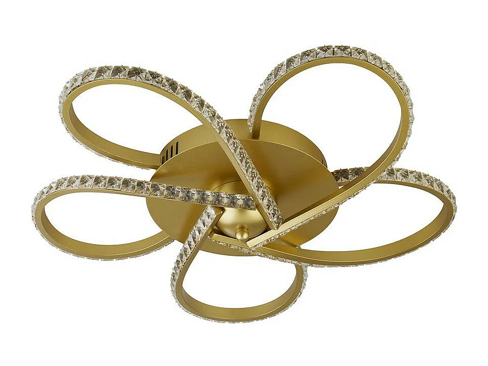 Searchlicht Daisy 5-Licht-LED-Einbauleuchte, Gold, klare Kristalle 4000K