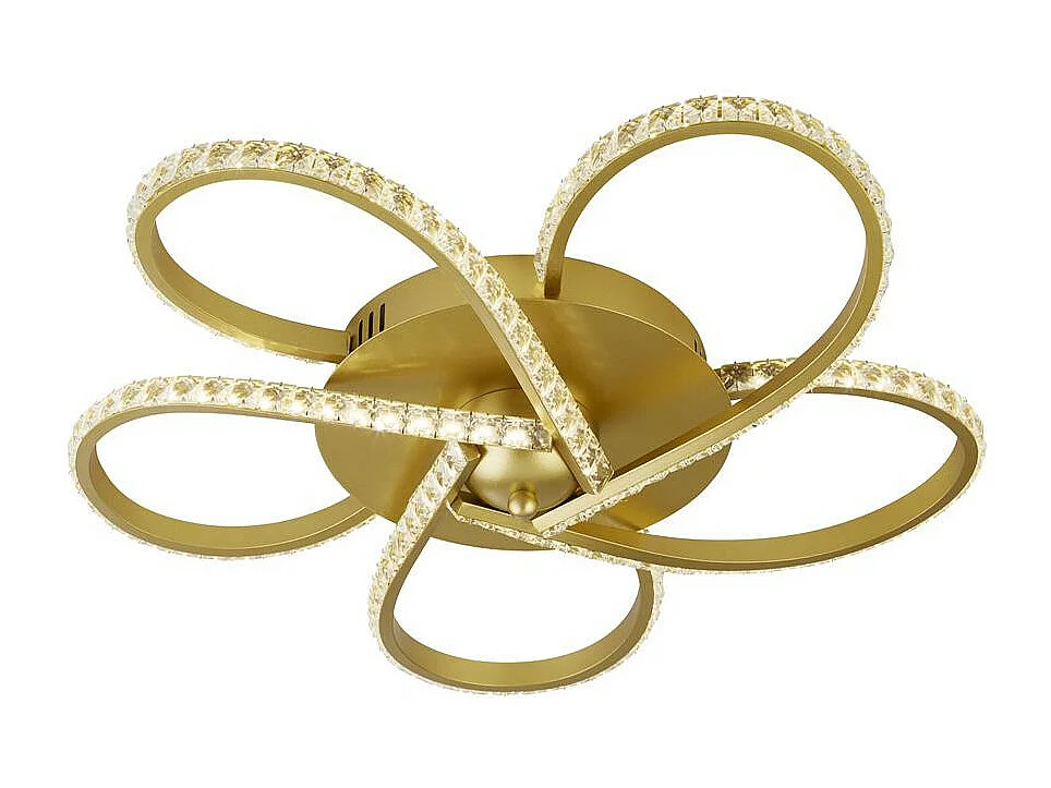 Searchlicht Daisy 5-Licht-LED-Einbauleuchte, Gold, klare Kristalle 4000K