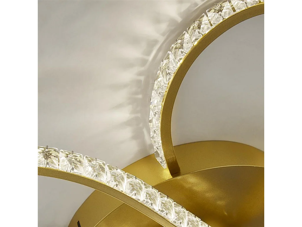 Searchlicht Daisy 5-Licht-LED-Einbauleuchte, Gold, klare Kristalle 4000K