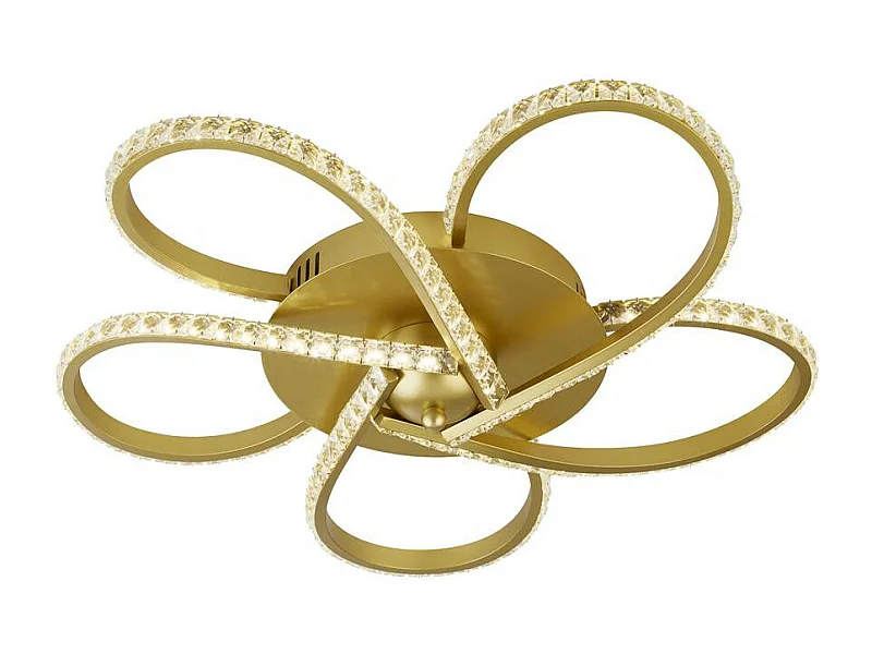 Searchlicht Daisy 5-Licht-LED-Einbauleuchte, Gold, klare Kristalle 4000K