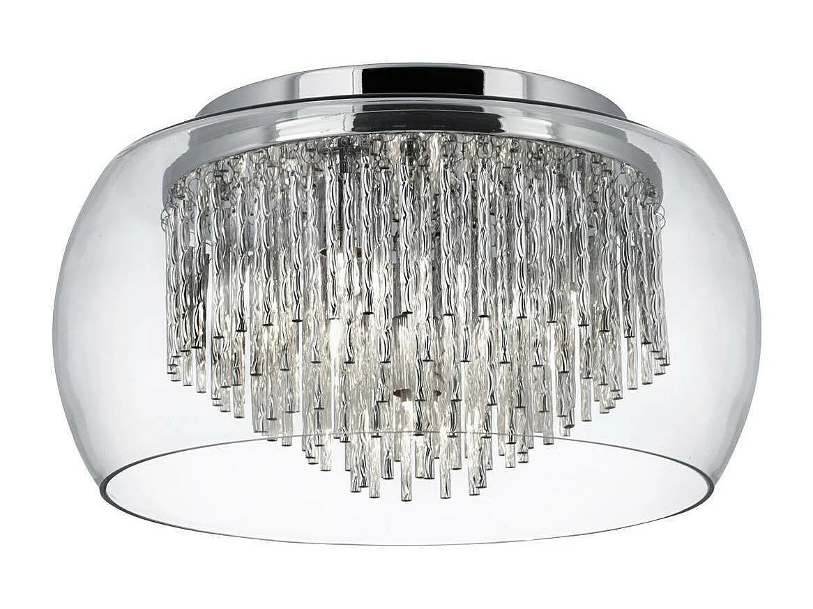 Searchlight Curva 4 ljus inflld taklampa krom och glas, G9