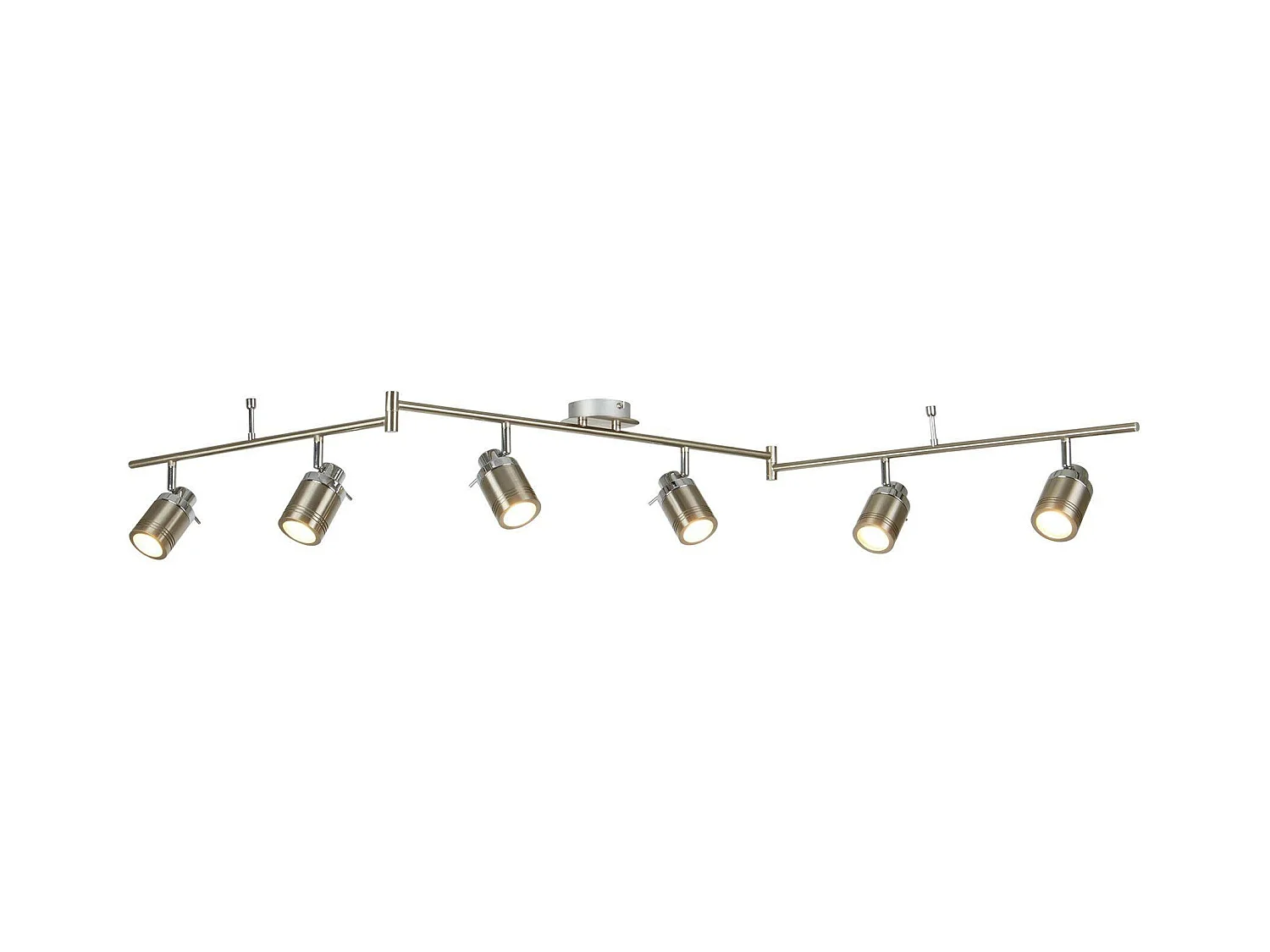 Searchlight Samson 6 Ljus Badrum Tak Spotlight Bar Satin Silver IP44, GU10