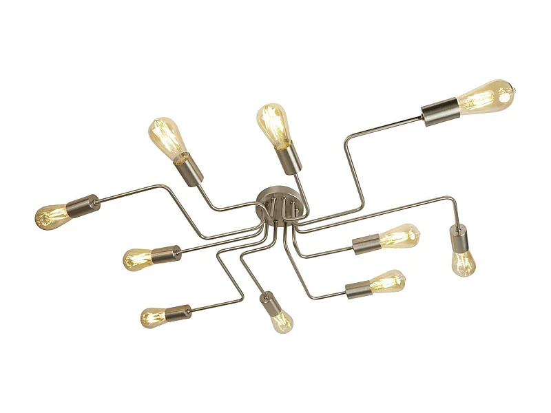 Searchlicht Circuit - 10 licht Flush Deckenleuchte Satin Silber, E27