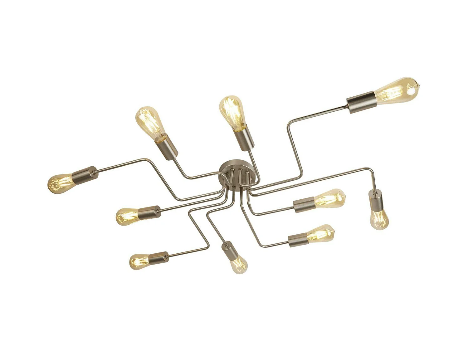 Searchlight Circuit - Plafoniera a 10 luci argento satinato, attacco E27