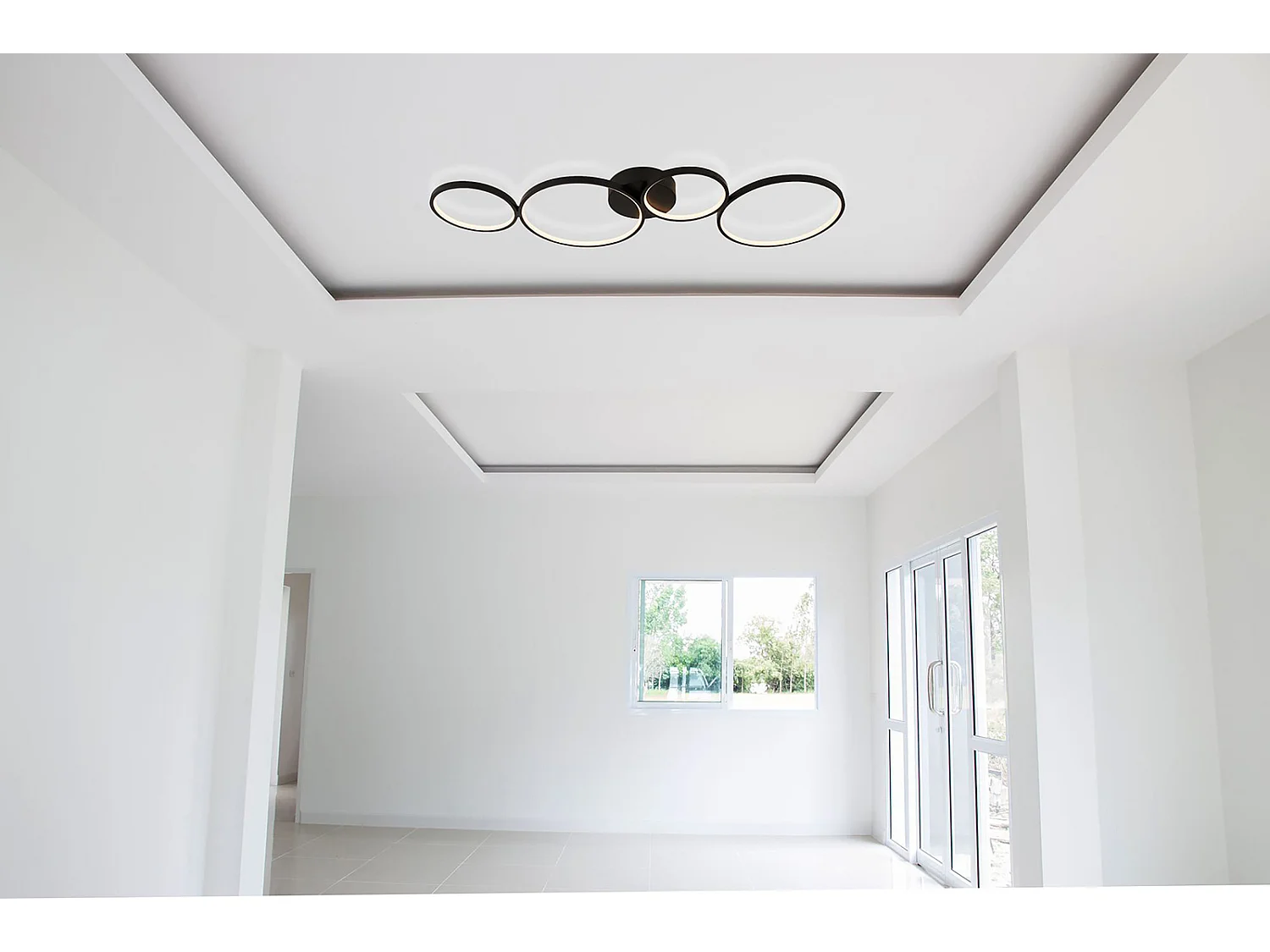 Suchscheinwerfer Cirque 4 licht Led Ring Flush licht, Mattschwarz