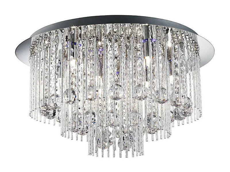 Searchlicht Beatrix - LED 8 licht Flush Deckenleuchte Chrom, Kristall, G9