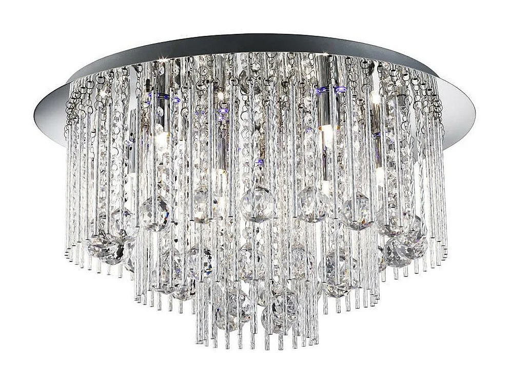 Searchlight Beatrix - Plafoniera a LED a 8 luci Cromo, Cristallo, G9