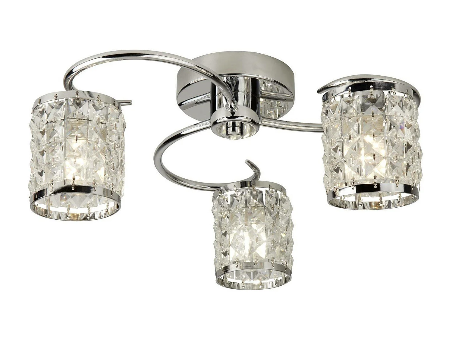 Searchlight Royal 3 ltt halvspolad krom IP44, med kristall, glas, G9