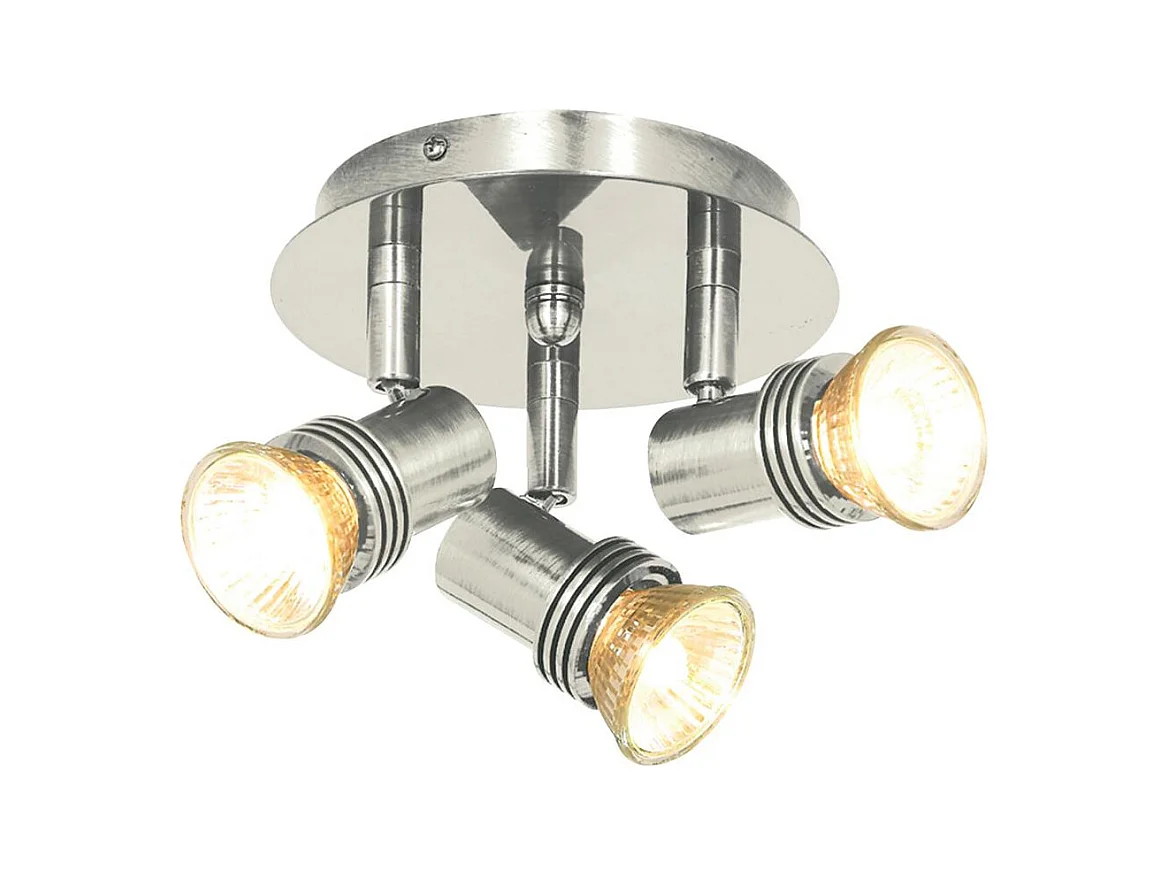 Searchlight Decco Foco 3 Luces Metal Plata Satinado