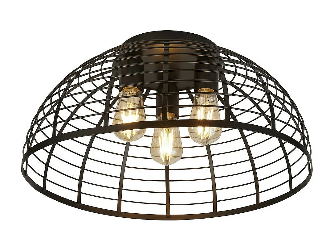 Searchlicht Vision Cage 3 licht Flush Mattschwarzes Metall