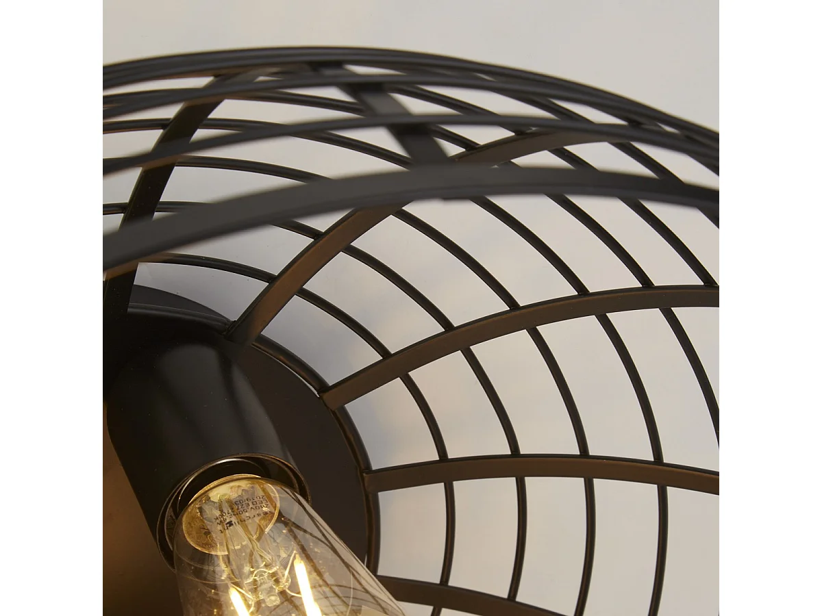 Searchlicht Vision Cage 3 licht Flush Mattschwarzes Metall