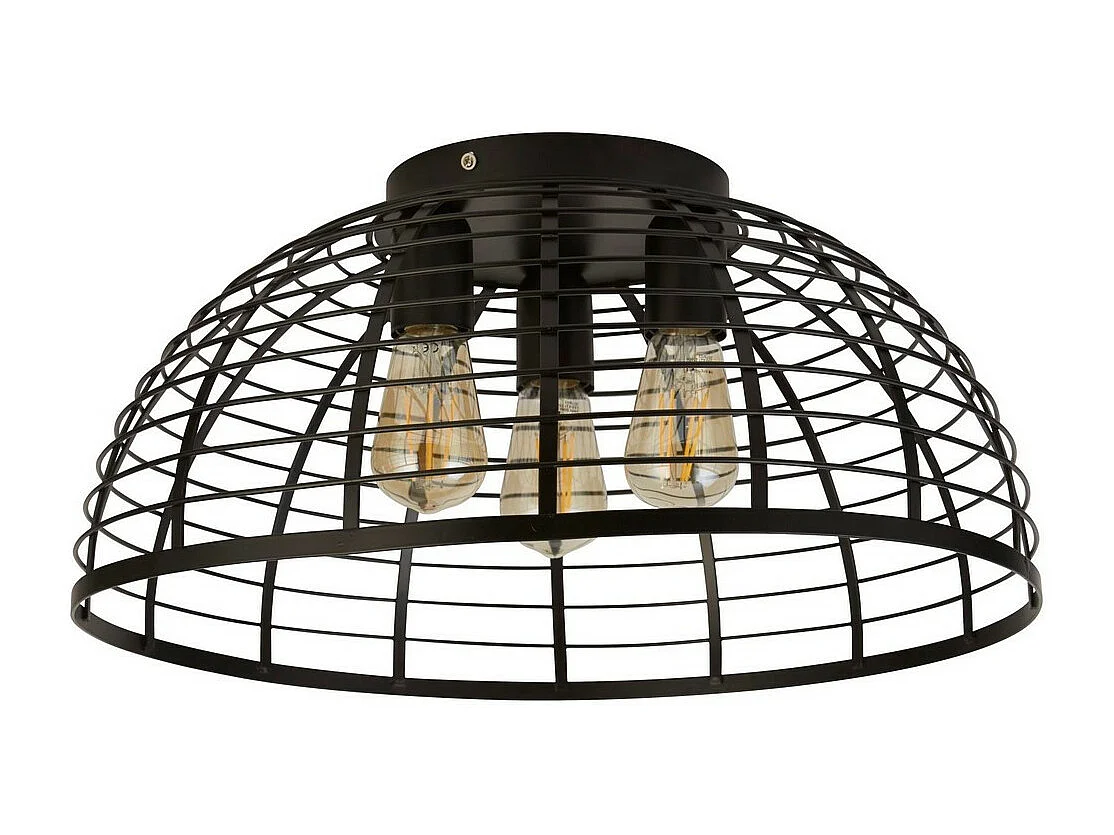 Searchlight Vision Plafonnier Cage 3 Lumières Métal Noir Mat