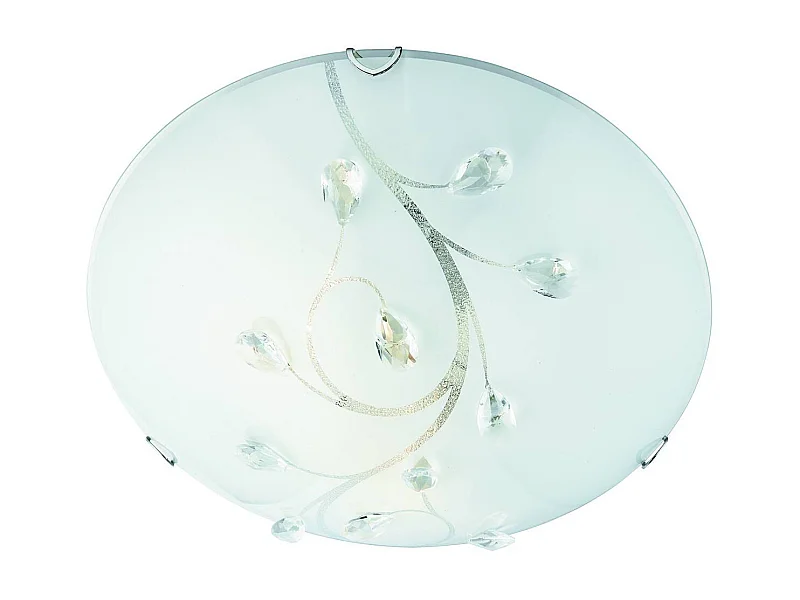 Searchlight Flush - Plafoniera a filo soffitto 3 luci grande Cromo, Cristallo, E27