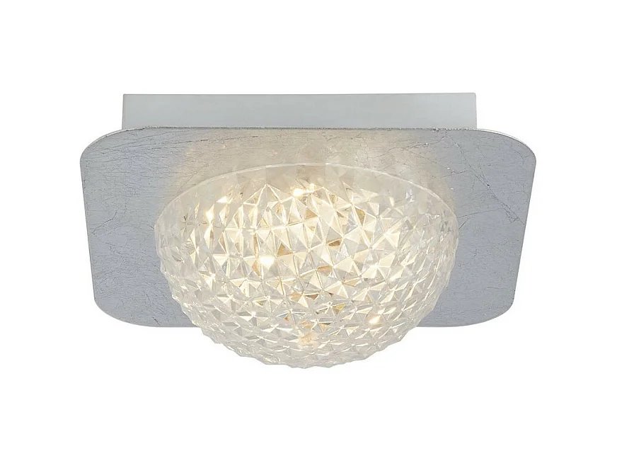Suchscheinwerfer Celestia 1 licht Square Led Deckenleuchte - Silberblatt mit klarem Acryl