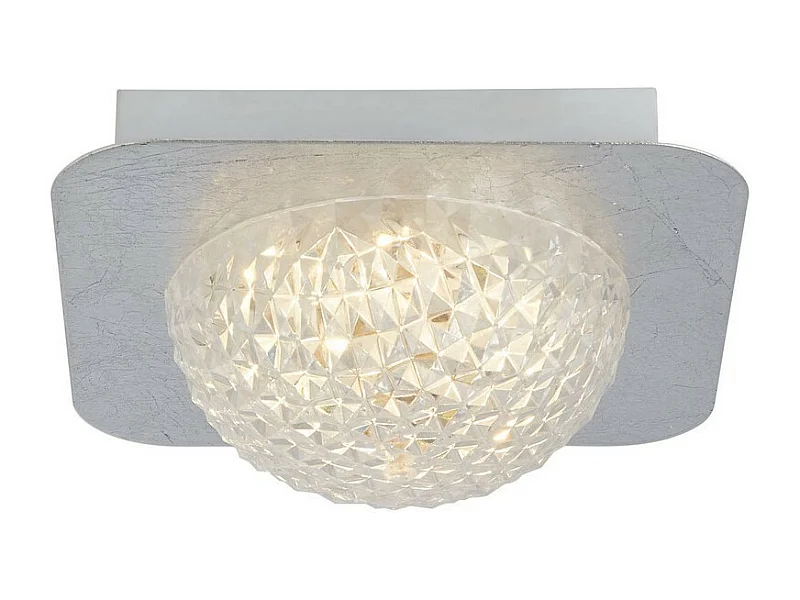 Suchscheinwerfer Celestia 1 licht Square Led Deckenleuchte - Silberblatt mit klarem Acryl