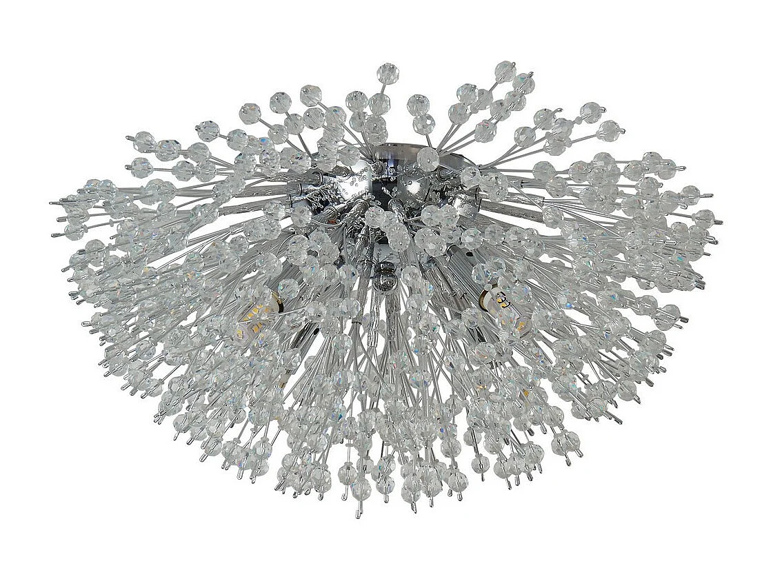 Searchlicht Sunburst 4 helles, bündiges Chrom, Glasperlen