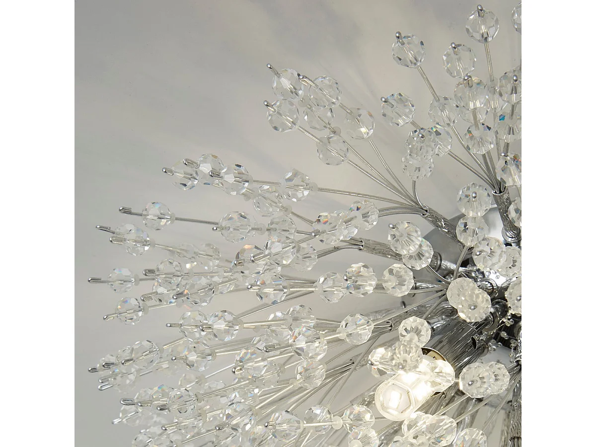 Searchlicht Sunburst 4 helles, bündiges Chrom, Glasperlen