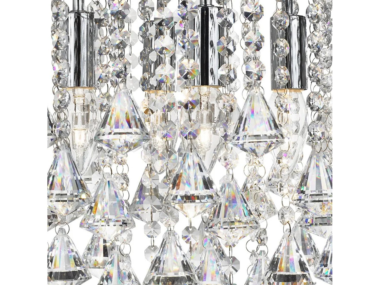 Searchlicht Dorchester - 4 licht Flush Deckenleuchte Chrom, Kristall, E14