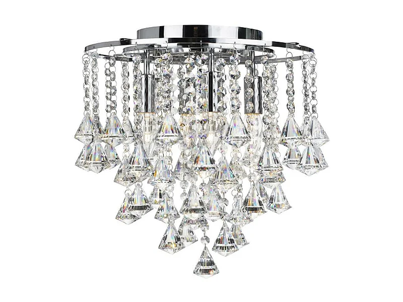 Searchlicht Dorchester - 4 licht Flush Deckenleuchte Chrom, Kristall, E14