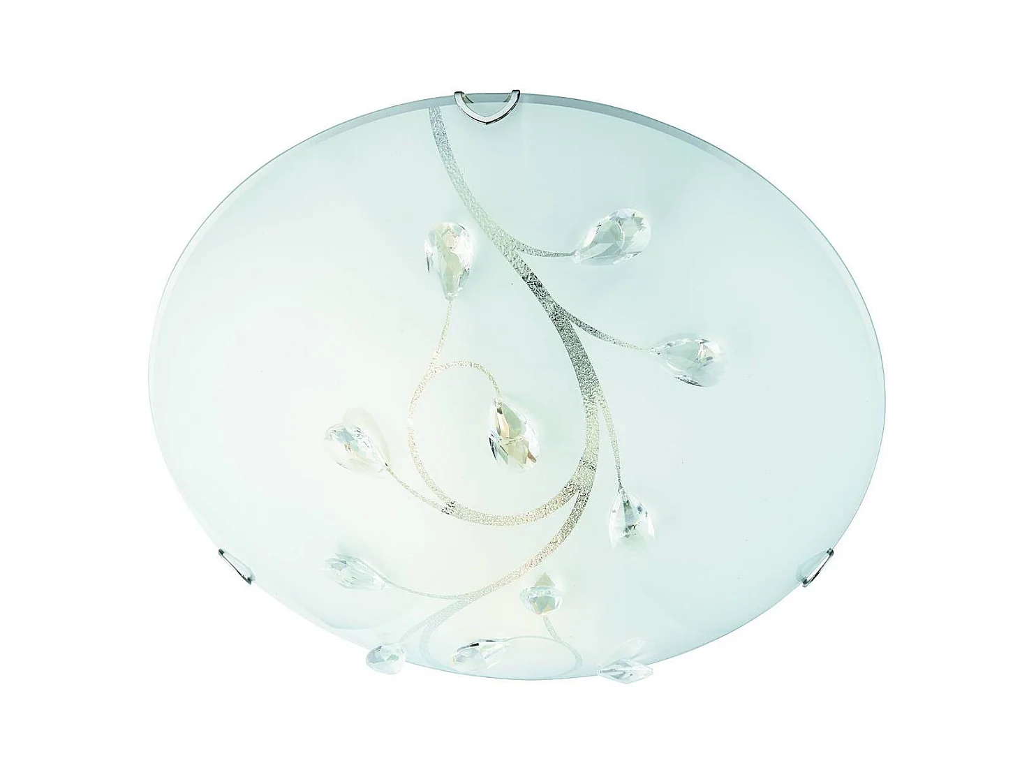 Searchlight Flush - 1 Luce Piccola Plafoniera Filo Cromo, Cristallo, E27