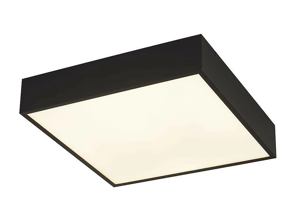 Searchlicht Zeus 1-flammige quadratische Badezimmer-Deckenleuchte, schwarz 3000K IP44