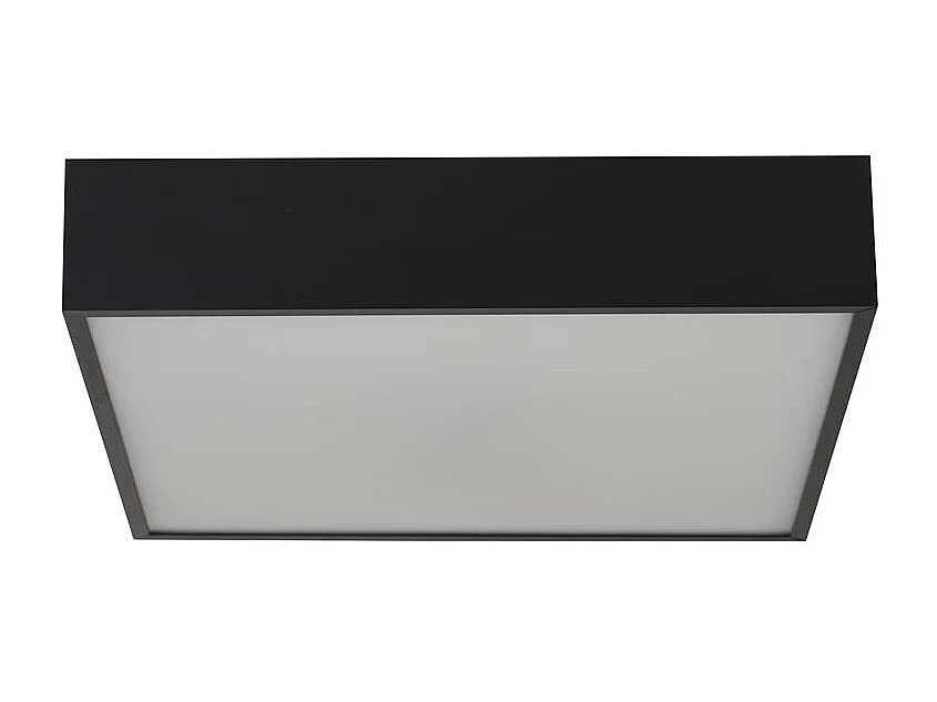 Searchlight Zeus Plafoniera da bagno quadrata a 1 luce, nera 3000K IP44