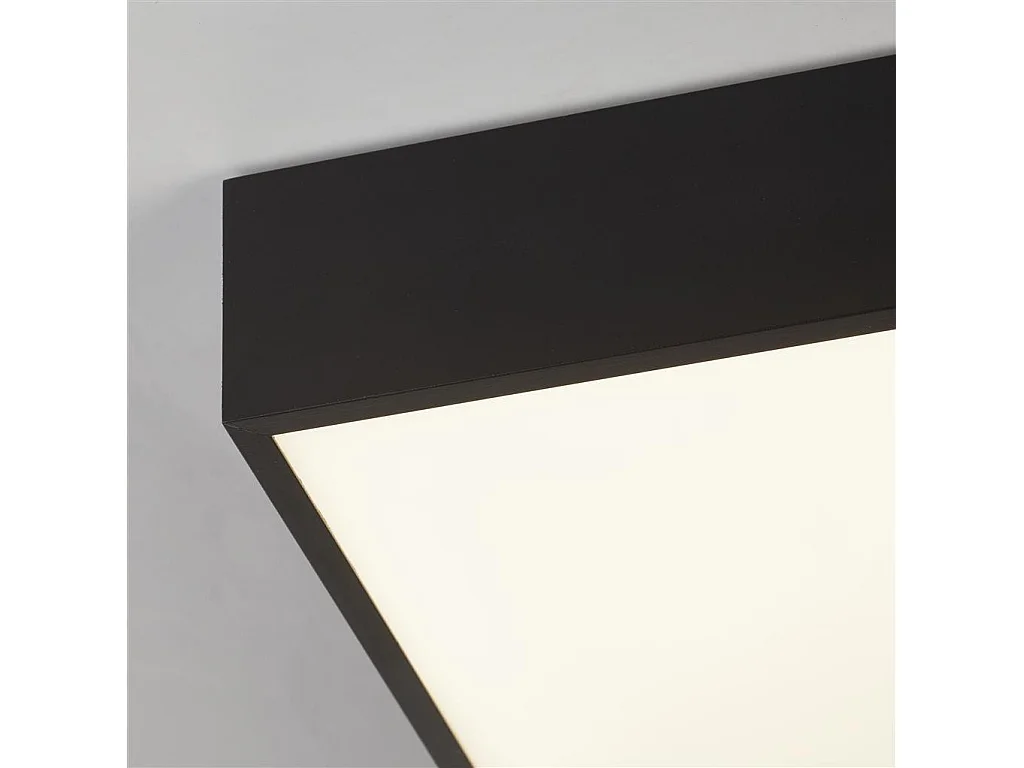 Searchlight Zeus Plafoniera da bagno quadrata a 1 luce, nera 3000K IP44