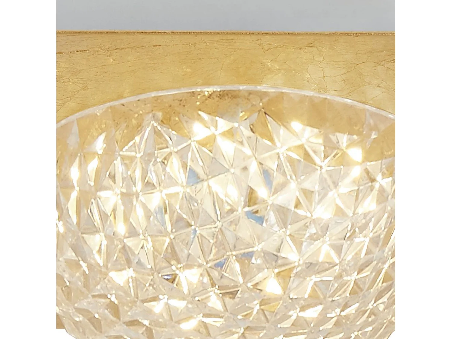 Suchscheinwerfer Celestia 1 licht Square LED Deckenleuchte - Blattgold mit klarem Acryl