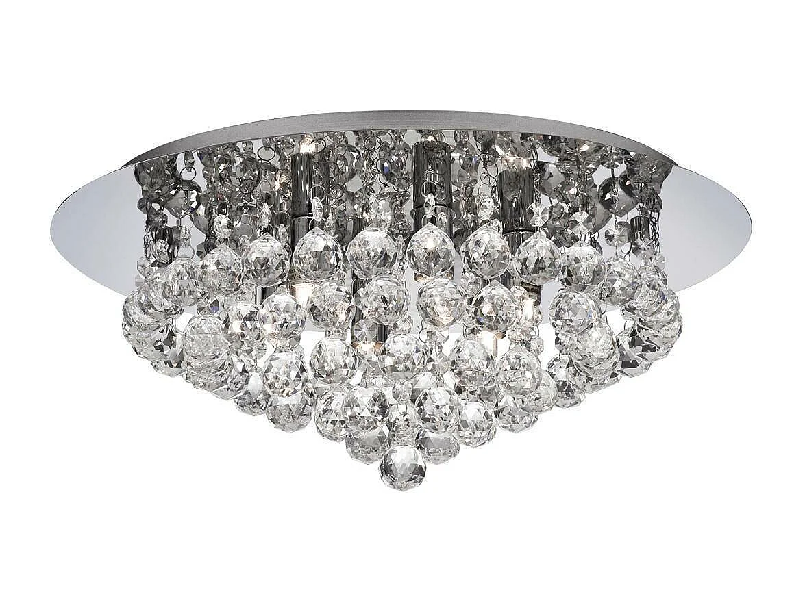 Searchlight Hanna 6 Ljus Semi Flush Taklampa Krom med Kristaller, G9