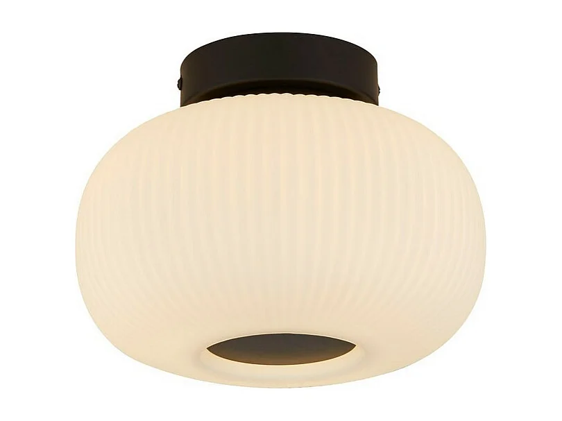 Suchscheinwerfer Lumina 1 licht Ceiling Flush mit mattiertem Rippenglas