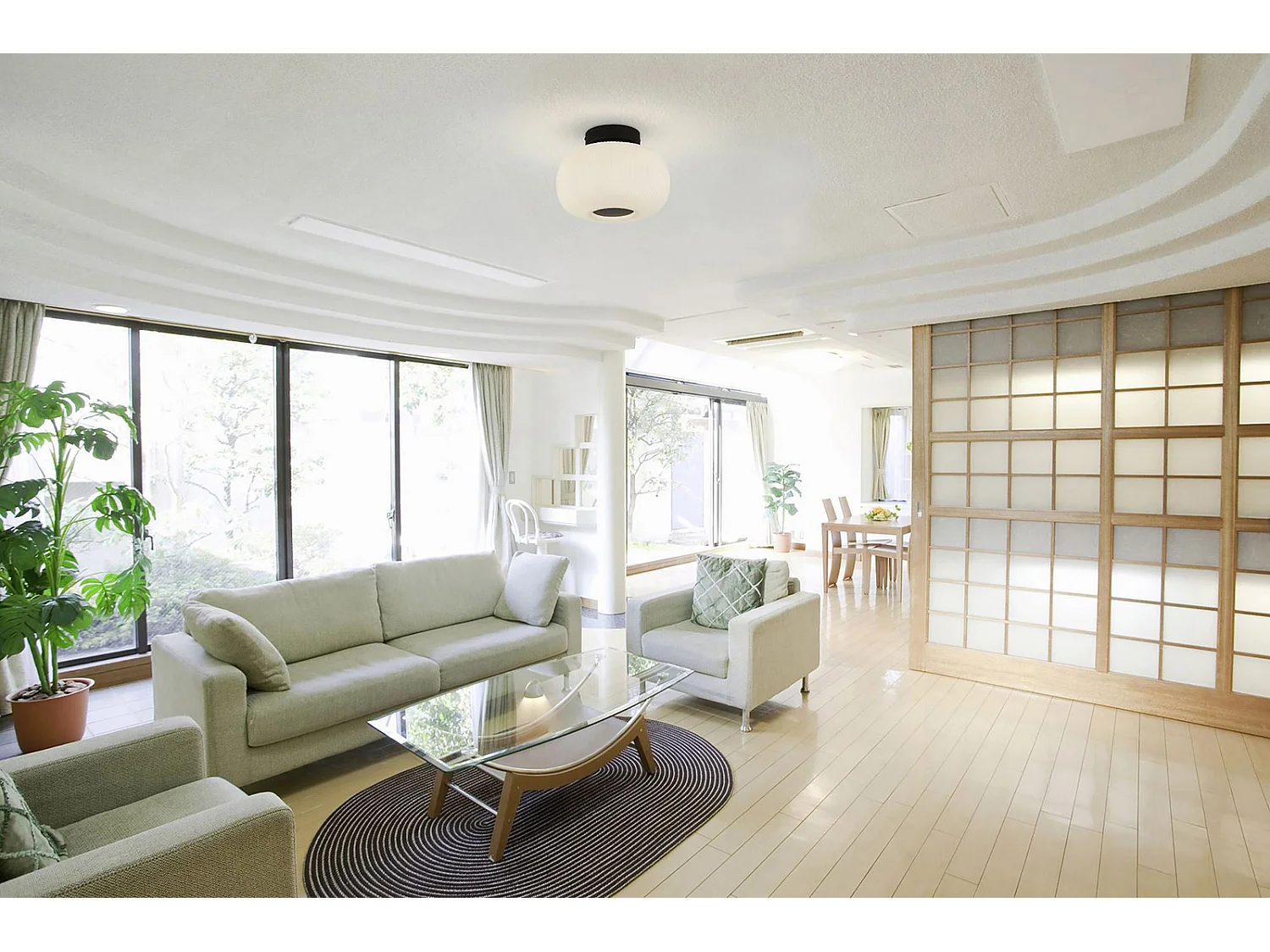 Suchscheinwerfer Lumina 1 licht Ceiling Flush mit mattiertem Rippenglas