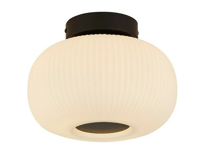 Suchscheinwerfer Lumina 1 licht Ceiling Flush mit mattiertem Rippenglas