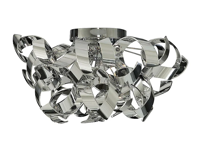 Searchlicht Curls - 3 Lichtdecke Semi Flush licht Chrom, G9
