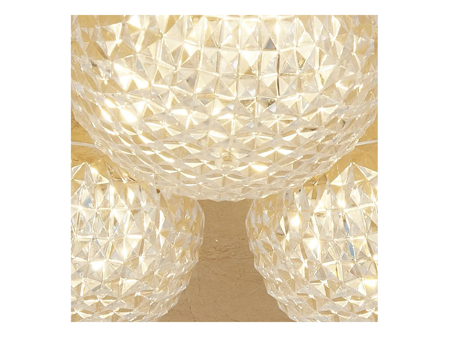 Searchlight 3 ljus rund led taklampa - bladguld med klar akryl