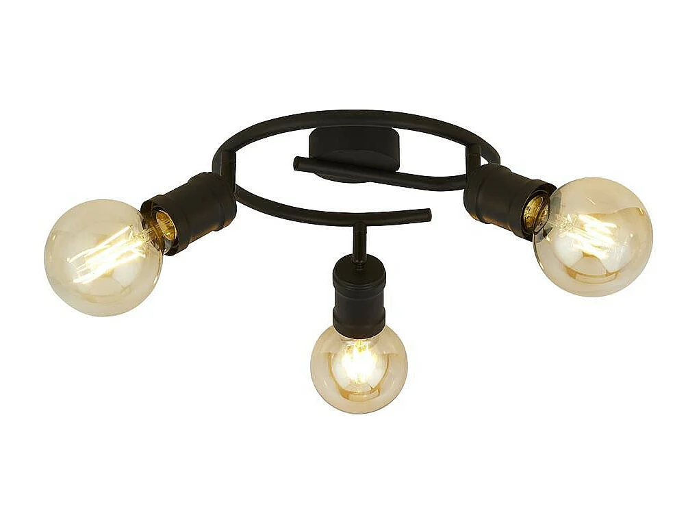 Searchlicht Dance 3-flammige runde Deckenleuchte, Sandschwarz