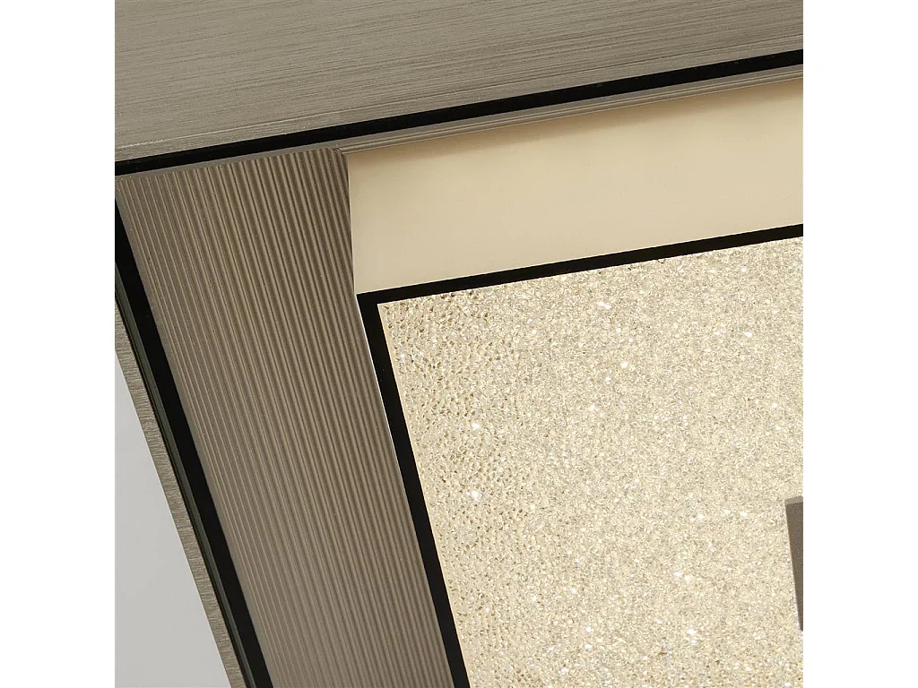 Searchlight Rhea Plafoniera LED Quadrata Argento, Cristallo Sabbia 3000K