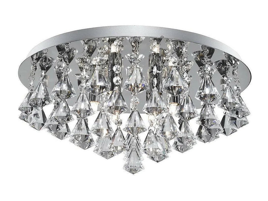 Searchlight Hanna 6 Light Ceiling Semi Flush Light Chrome with Crystals, G9