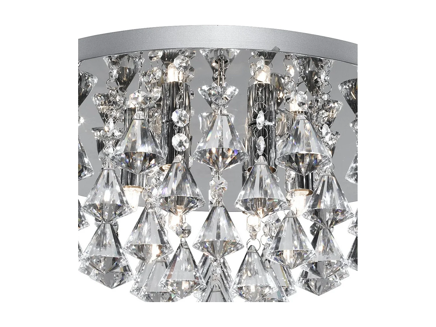 Searchlight Hanna 6 Light Ceiling Semi Flush Light Chrome with Crystals, G9